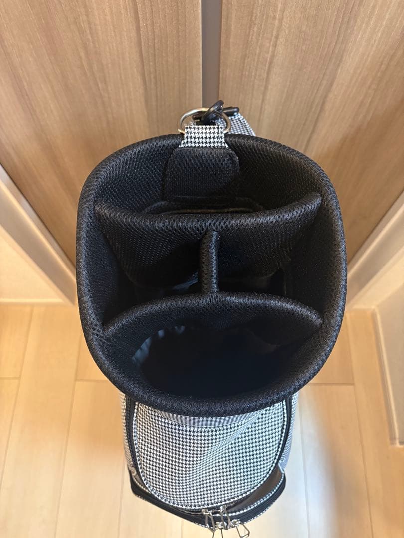 美品XXIOゼクシオ ゴルフ キャディバッグ 千鳥格子柄 グレー系9.5型