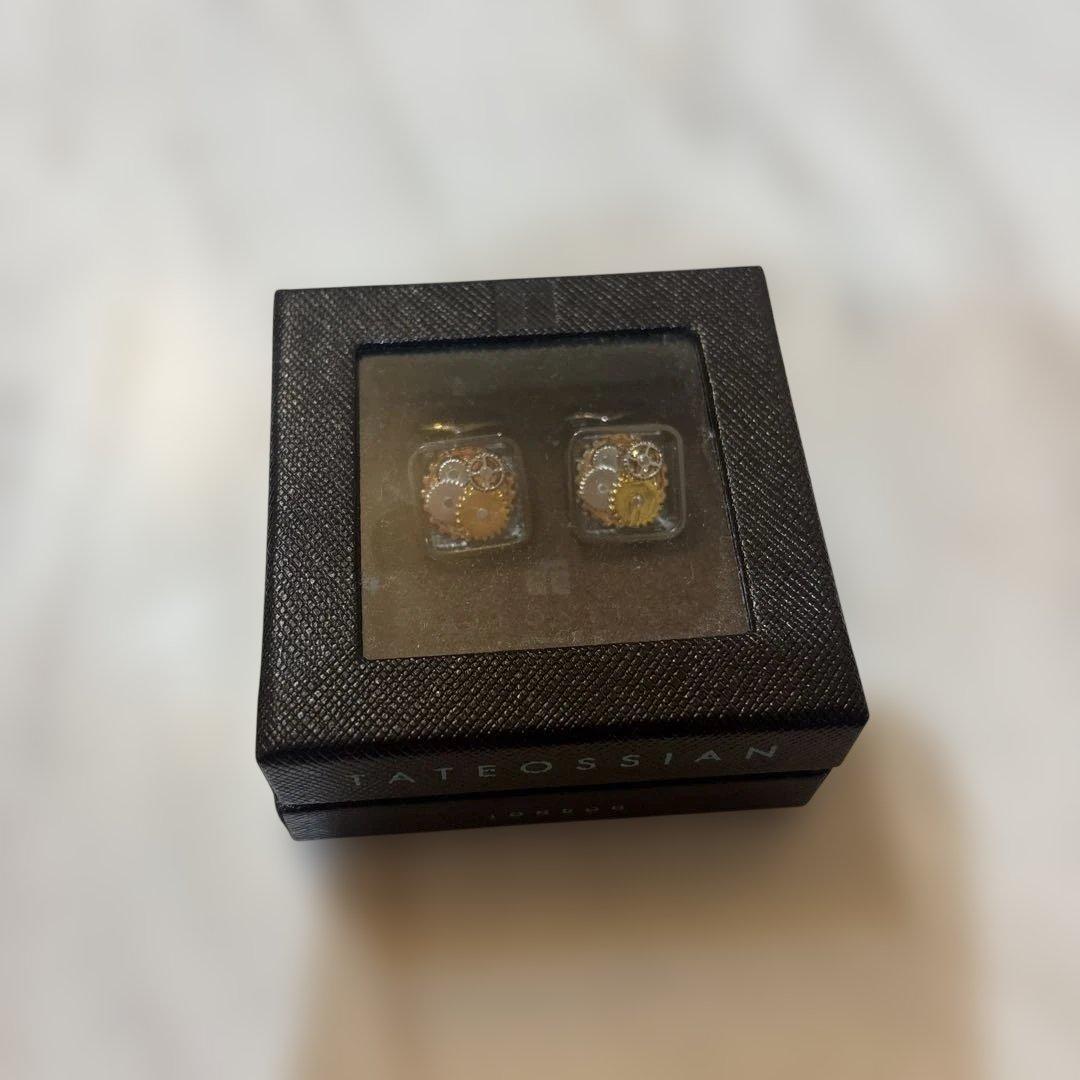 文*鳥様 タテオシアン TATEOSSIAN スクエア ギア カフスボタン 美品