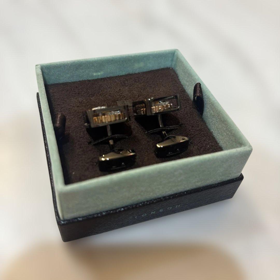 文*鳥様 タテオシアン TATEOSSIAN スクエア ギア カフスボタン 美品