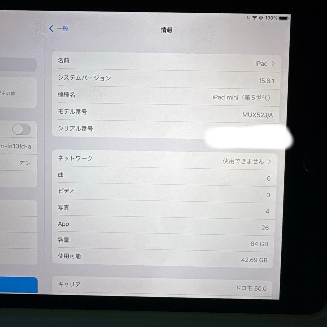 iPad mini（第5世代）64GB Wi-Fi + Cellularモデル