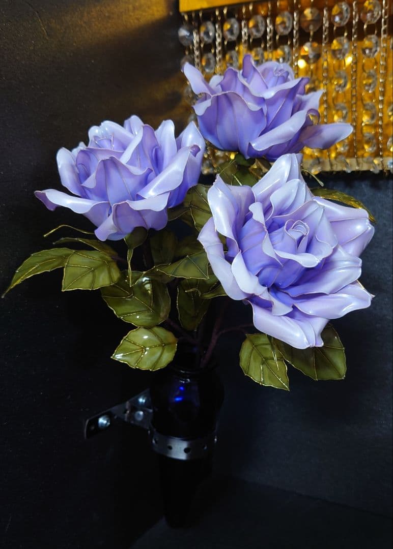 牡丹と薔薇３ アメリカンフラワー ディップフラワー デコトラ トラック 花瓶 に