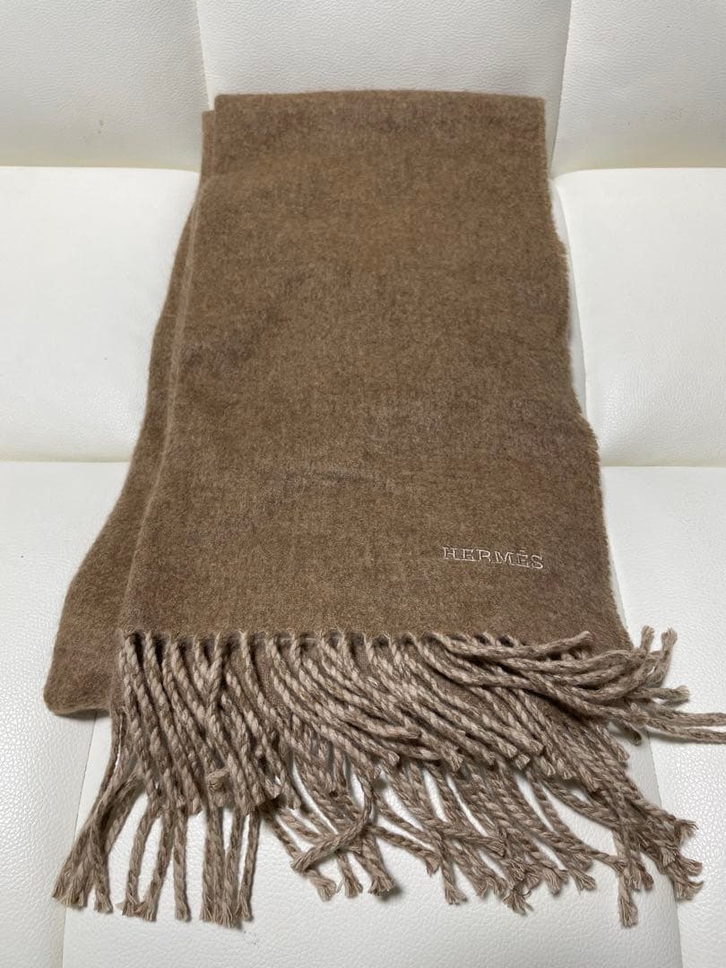 【極美品】HERMES カシミヤマフラー 《レクトヴェルソ》