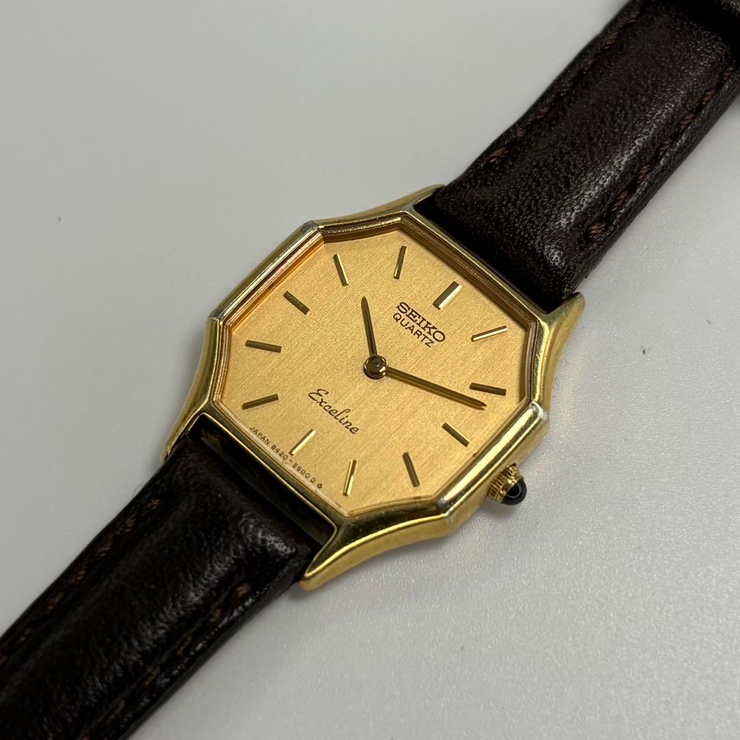 美品 SEIKO セイコー エクセリーヌ 高級クォーツ腕時計 電池交換済
