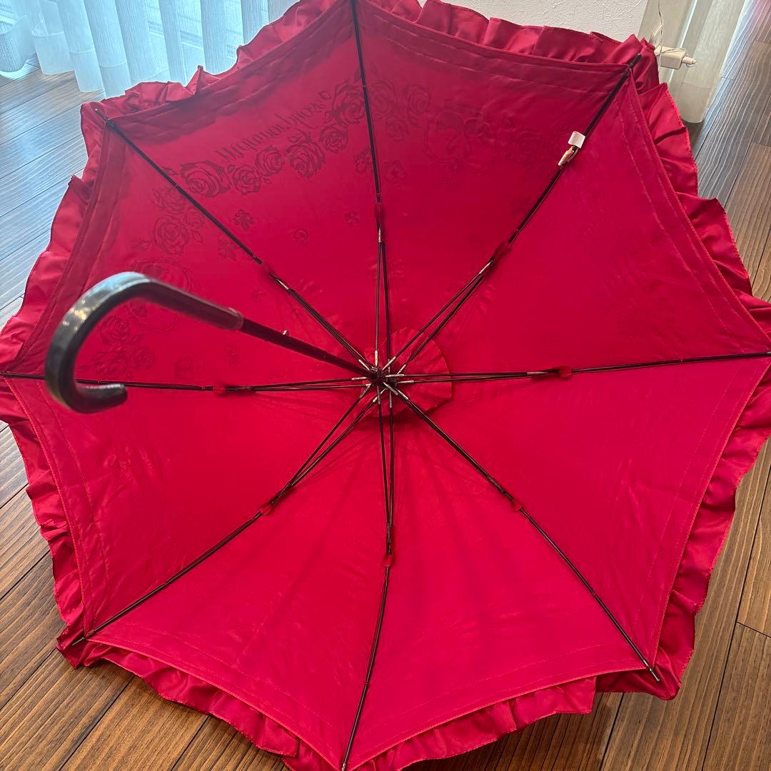 morphose エンジ色 フリル日傘
