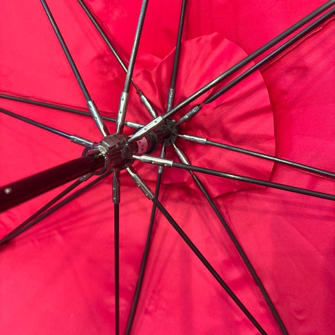 morphose エンジ色 フリル日傘