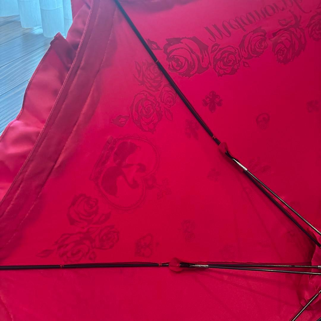 morphose エンジ色 フリル日傘