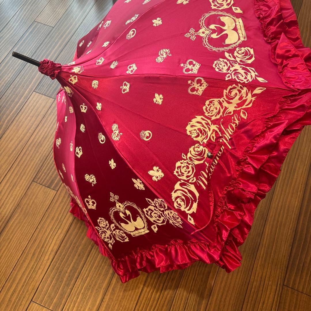 morphose エンジ色 フリル日傘
