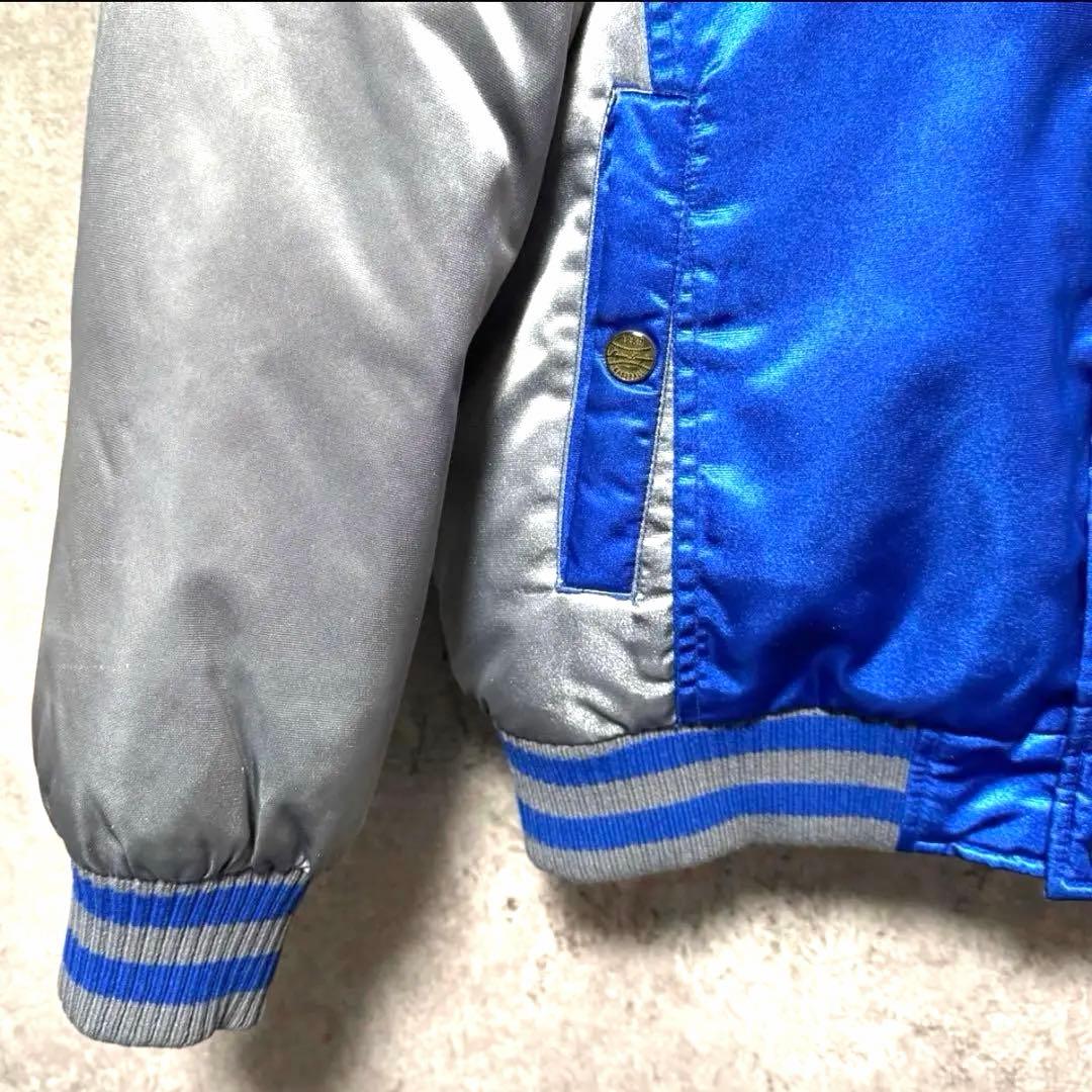 MLB ロッキーズ スタジャン ダウン 刺繍 ブルー L アウター ストリート
