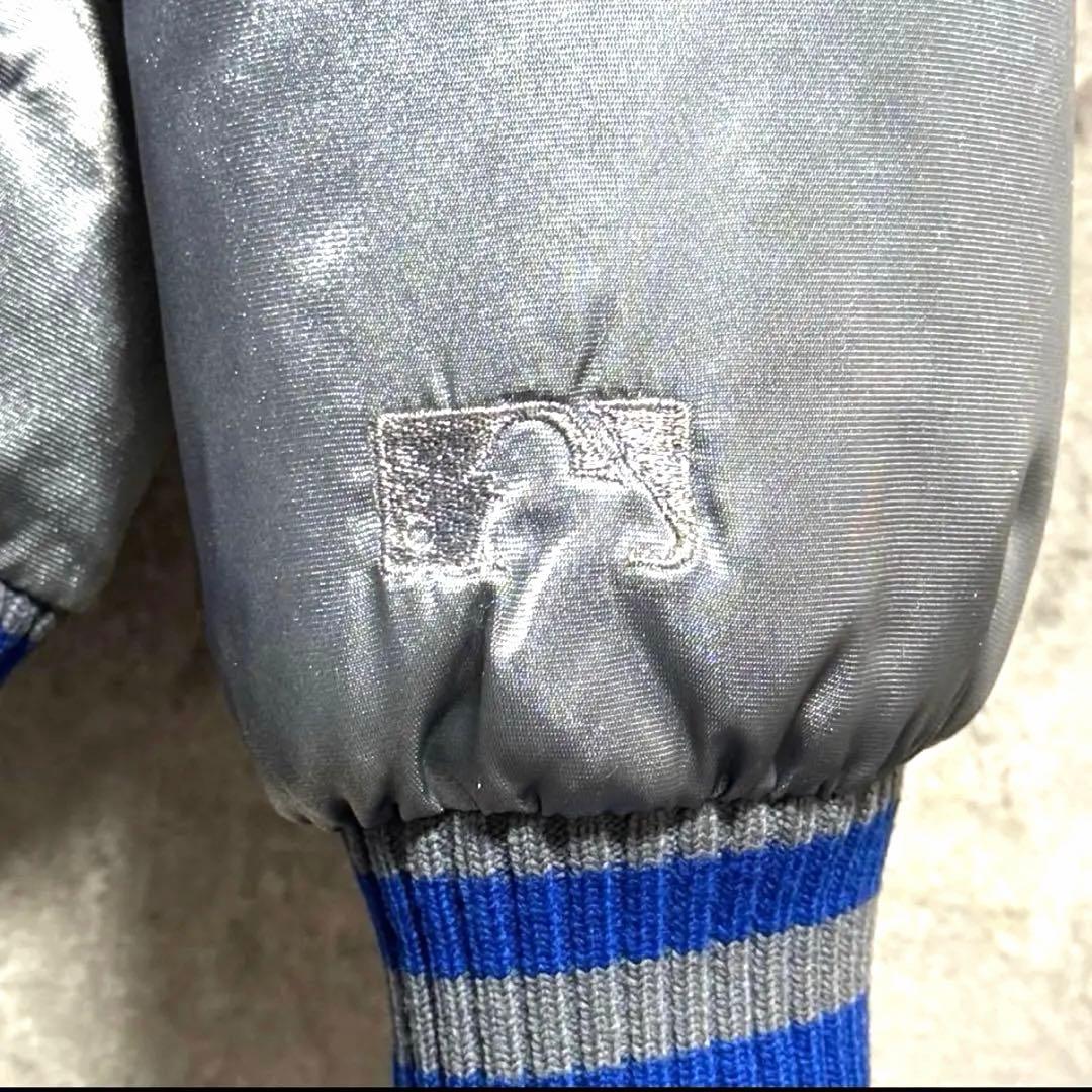 MLB ロッキーズ スタジャン ダウン 刺繍 ブルー L アウター ストリート