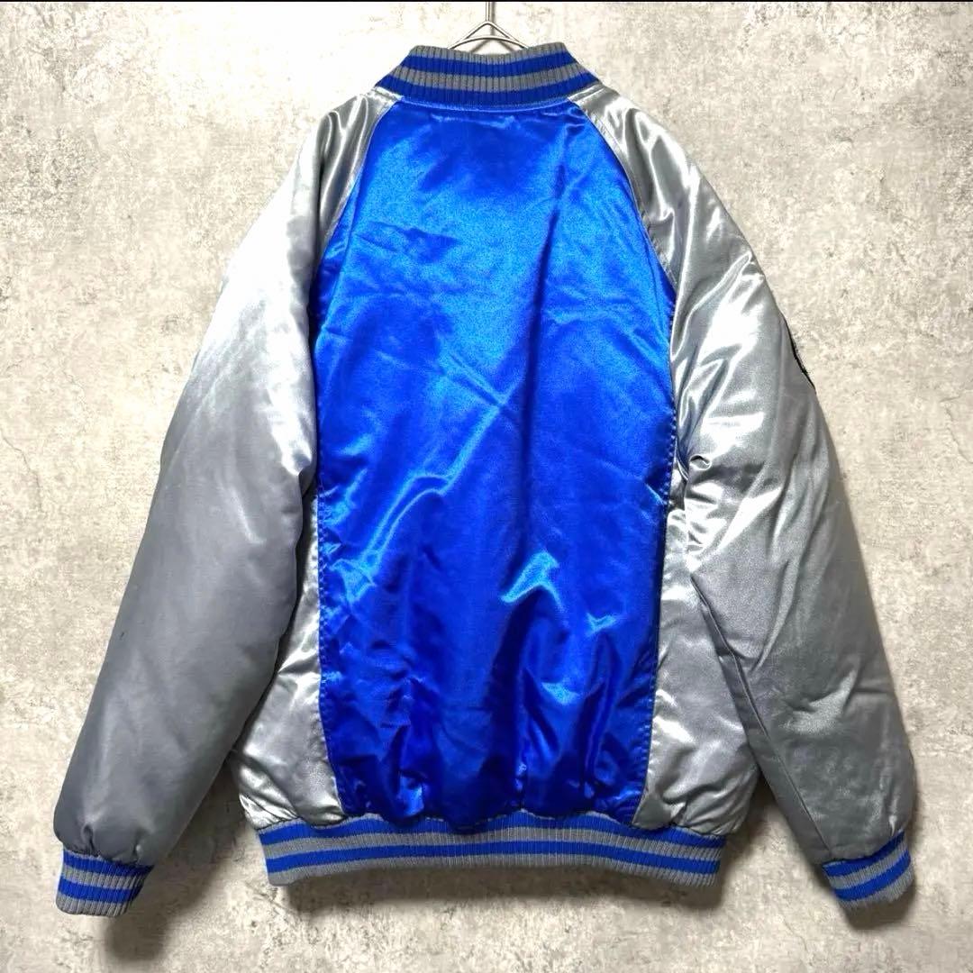 MLB ロッキーズ スタジャン ダウン 刺繍 ブルー L アウター ストリート
