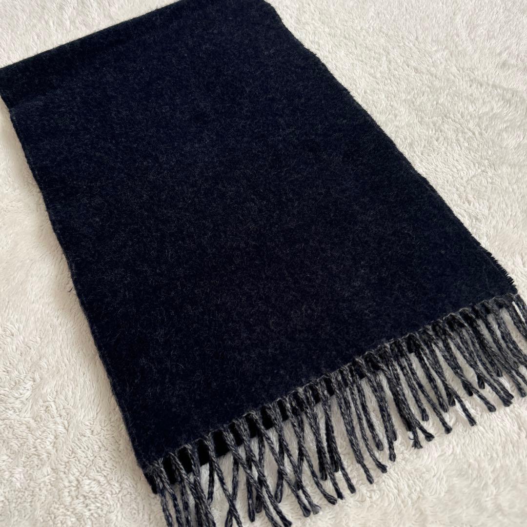 LOEWE ロエベ アナグラム マフラー ネイビー フリンジ