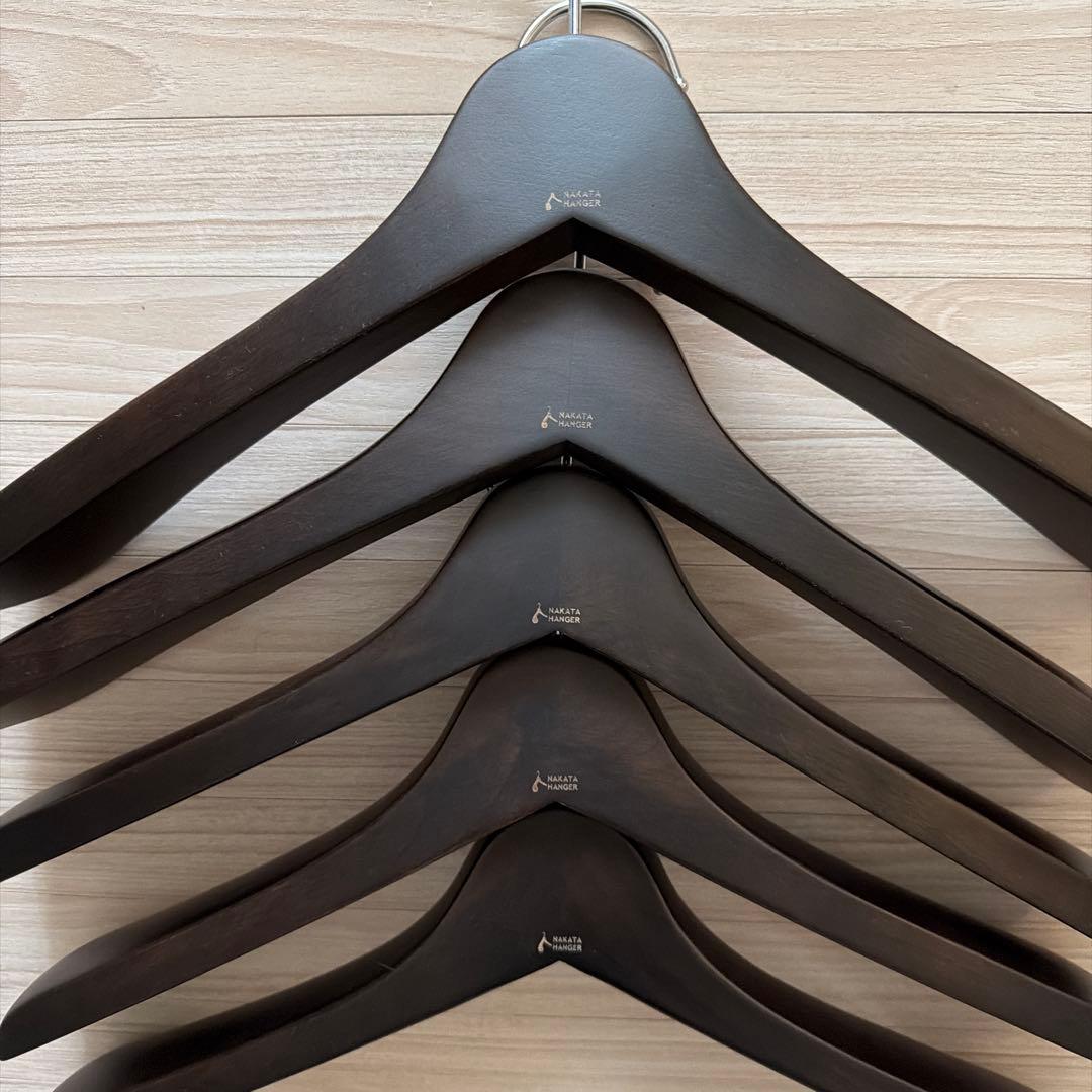 NAKATA HANGER SET-01N 木製メンズジャケットハンガー 5本組