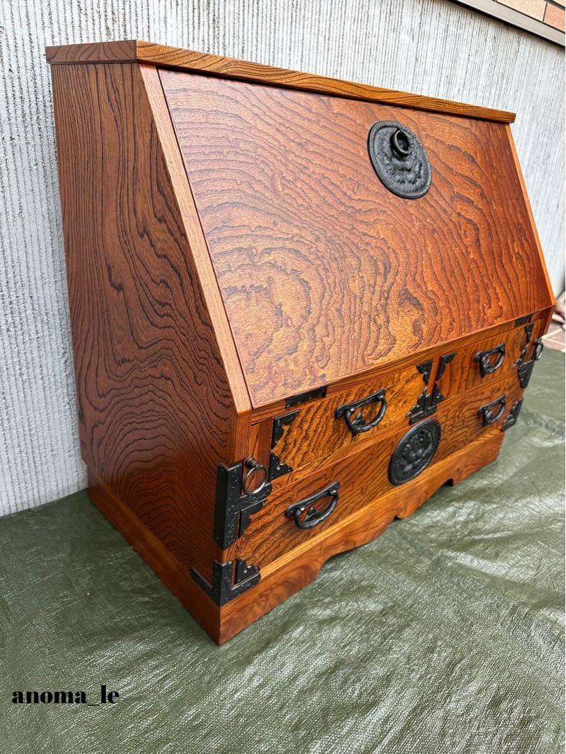 【ライティングビューロー】和家具　民芸家具　文机　収納　昭和レトロヴィンテージ◎