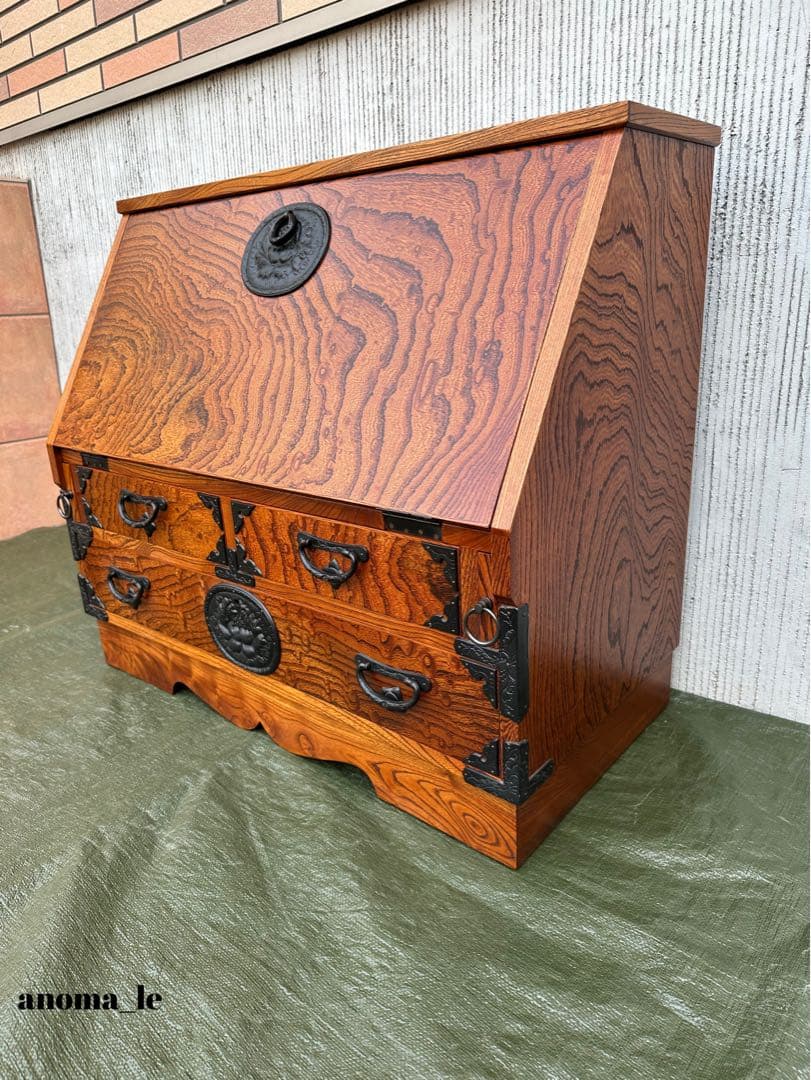 【ライティングビューロー】和家具　民芸家具　文机　収納　昭和レトロヴィンテージ◎