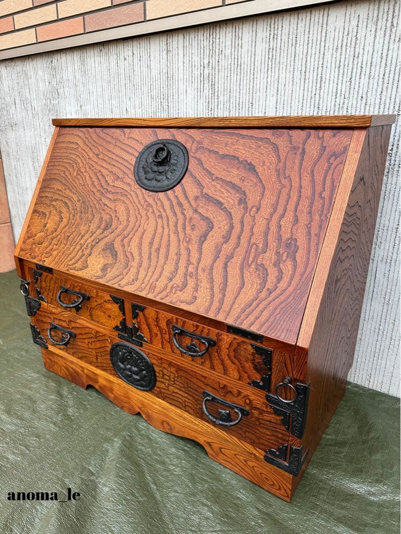 【ライティングビューロー】和家具　民芸家具　文机　収納　昭和レトロヴィンテージ◎