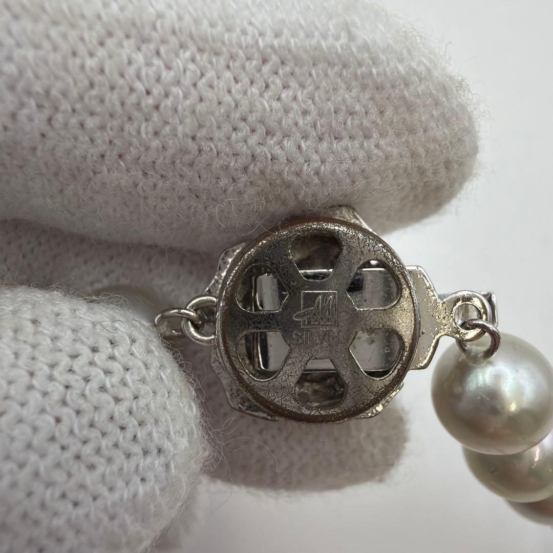 鑑定書付き‼︎ 真珠シルバーグレー　パールネックレス　Y