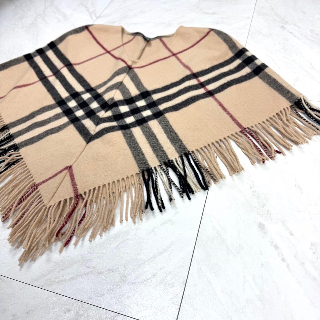 極美品 バーバリーロンドン ウール ポンチョ ケープ ノバチェック メガチェック