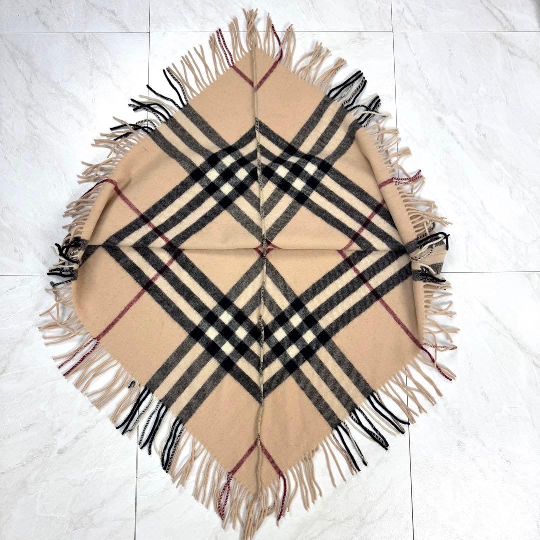 極美品 バーバリーロンドン ウール ポンチョ ケープ ノバチェック メガチェック