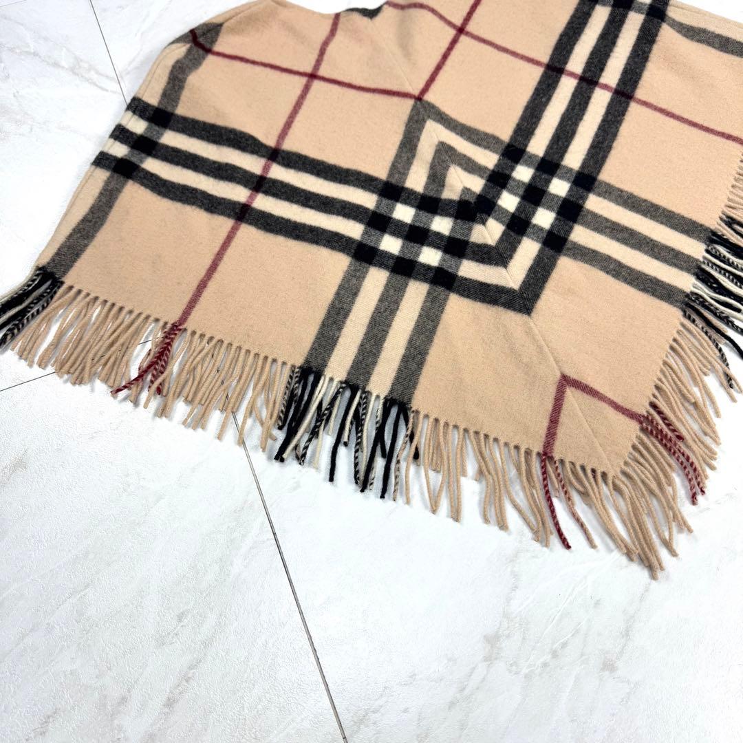 極美品 バーバリーロンドン ウール ポンチョ ケープ ノバチェック メガチェック