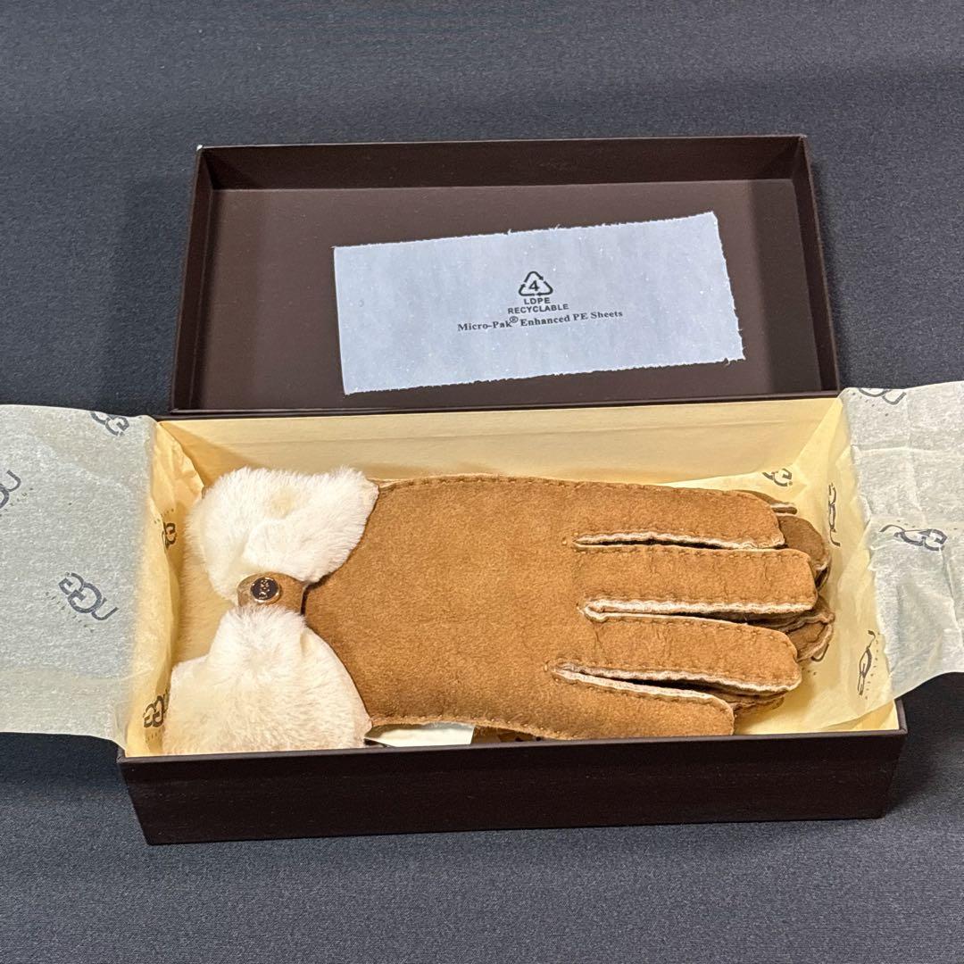 [未使用品］UGG ファー付き手袋 ブラウン　Mサイズ