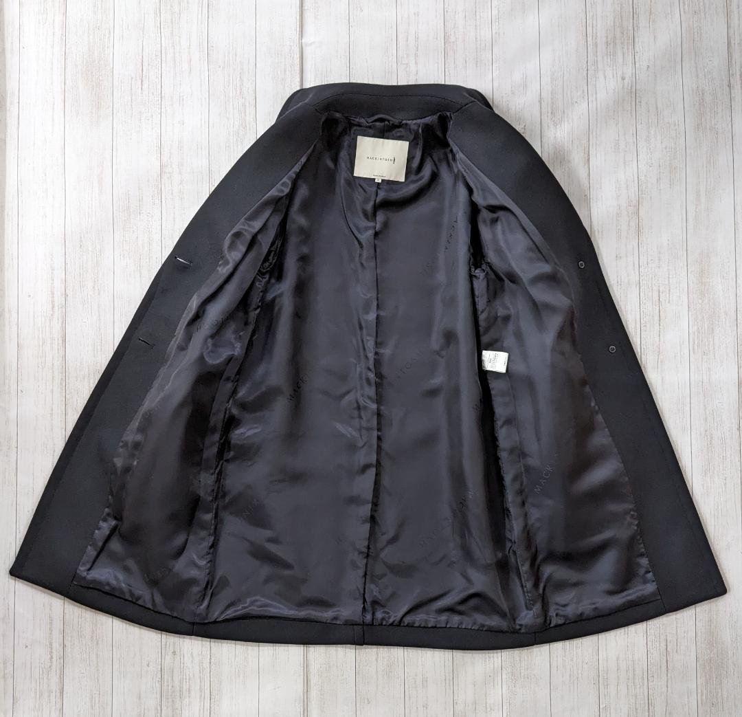マッキントッシュ/チェスターコート肉厚滑らかウール/裏地ブランドロゴ刺繍/英国製