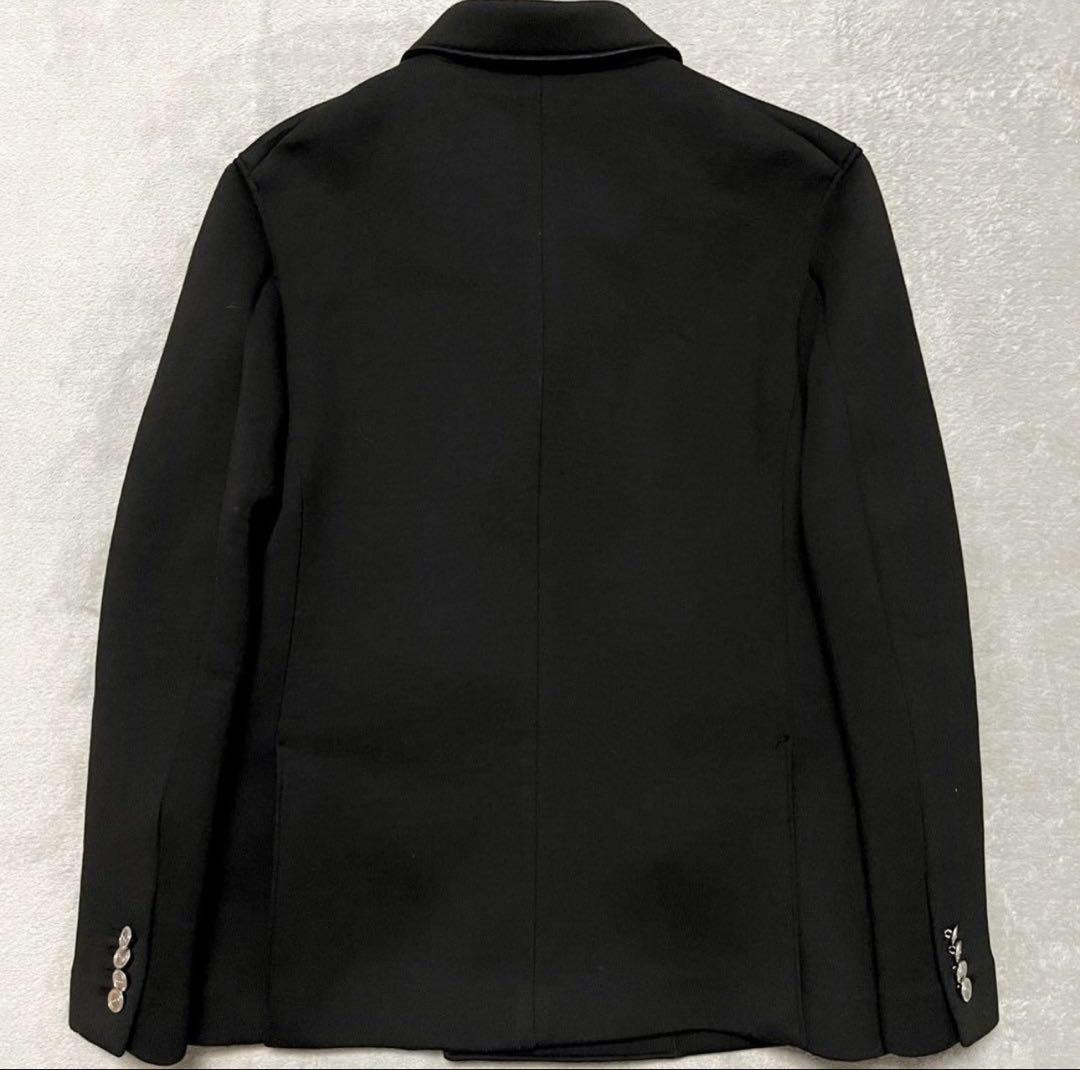 M相当★ムータマリン ダブル テーラードジャケット 銀ボタン ボンディング 黒