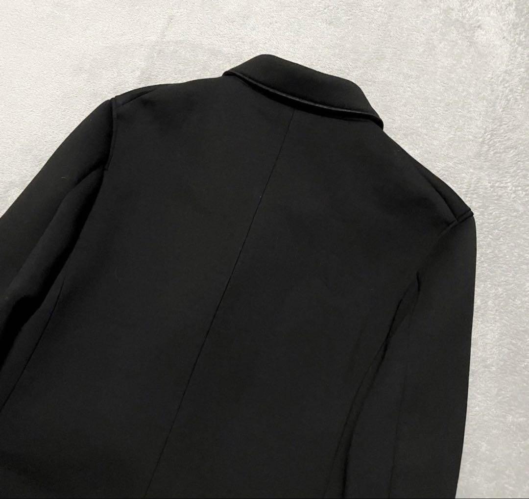 M相当★ムータマリン ダブル テーラードジャケット 銀ボタン ボンディング 黒