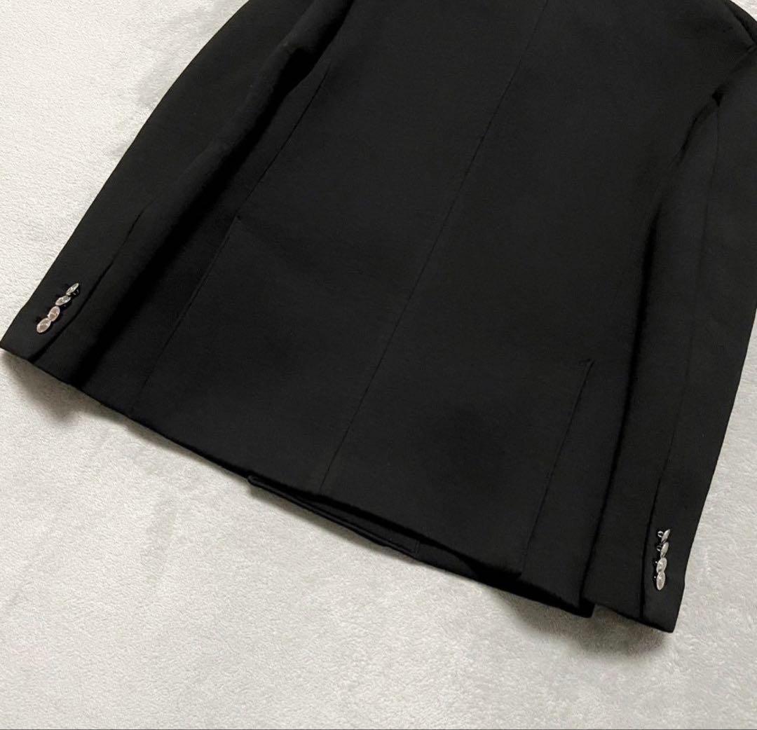 M相当★ムータマリン ダブル テーラードジャケット 銀ボタン ボンディング 黒