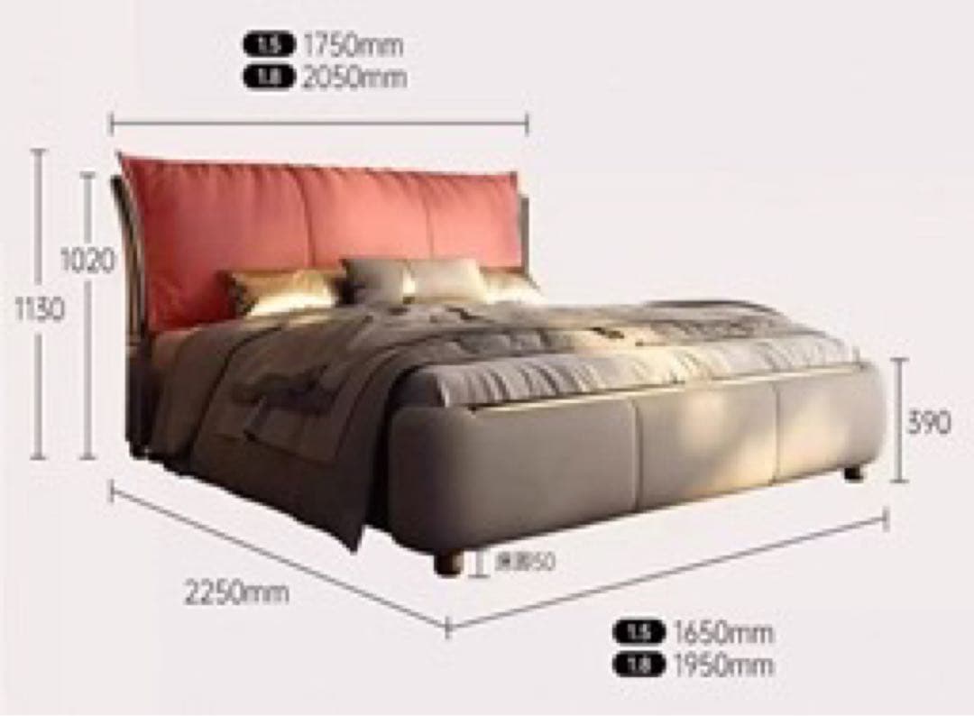 【残り2点】ラグジュアリーベッド｜150×200cm対応｜新品（マットレス付き）