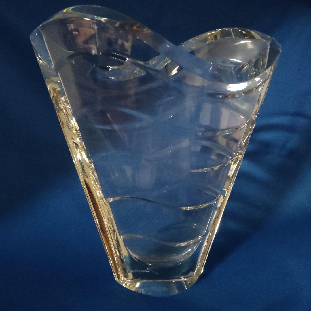Baccarat クリスタル花瓶 波形デザイン