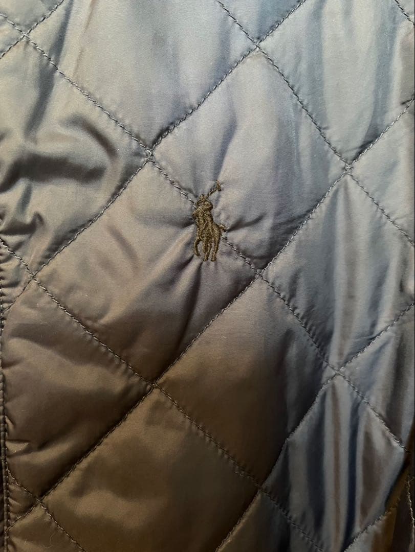 ポロラルフローレン　ネイビー キルティングジャケット　刺繍ロゴ