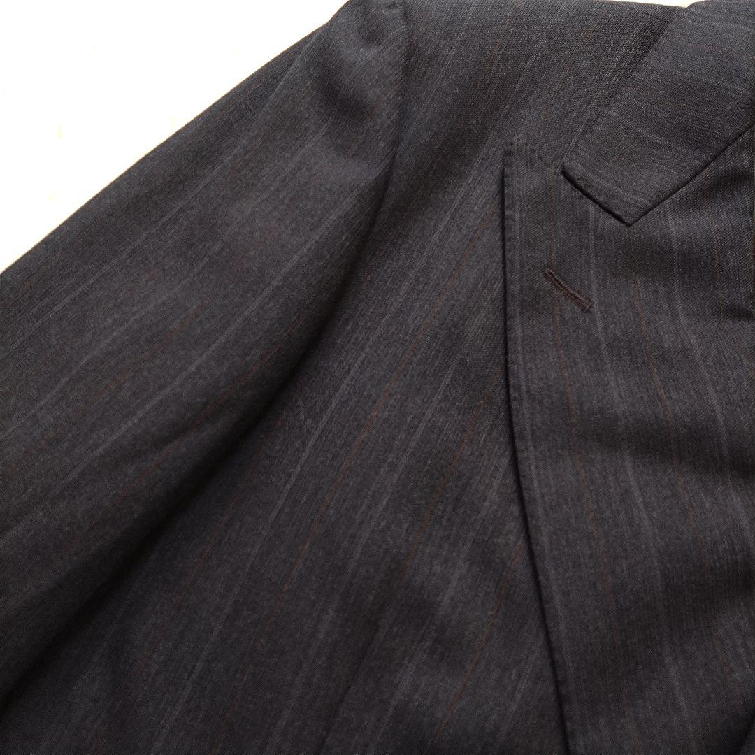 バーバリー ダブルスーツ セットアップ ストライプ グレー ウール Lサイズ