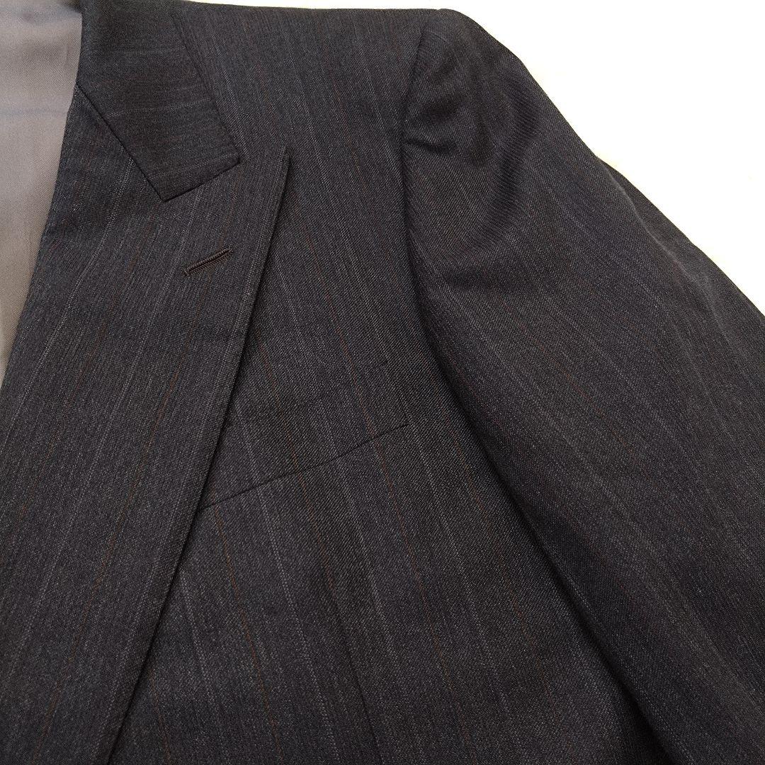 バーバリー ダブルスーツ セットアップ ストライプ グレー ウール Lサイズ