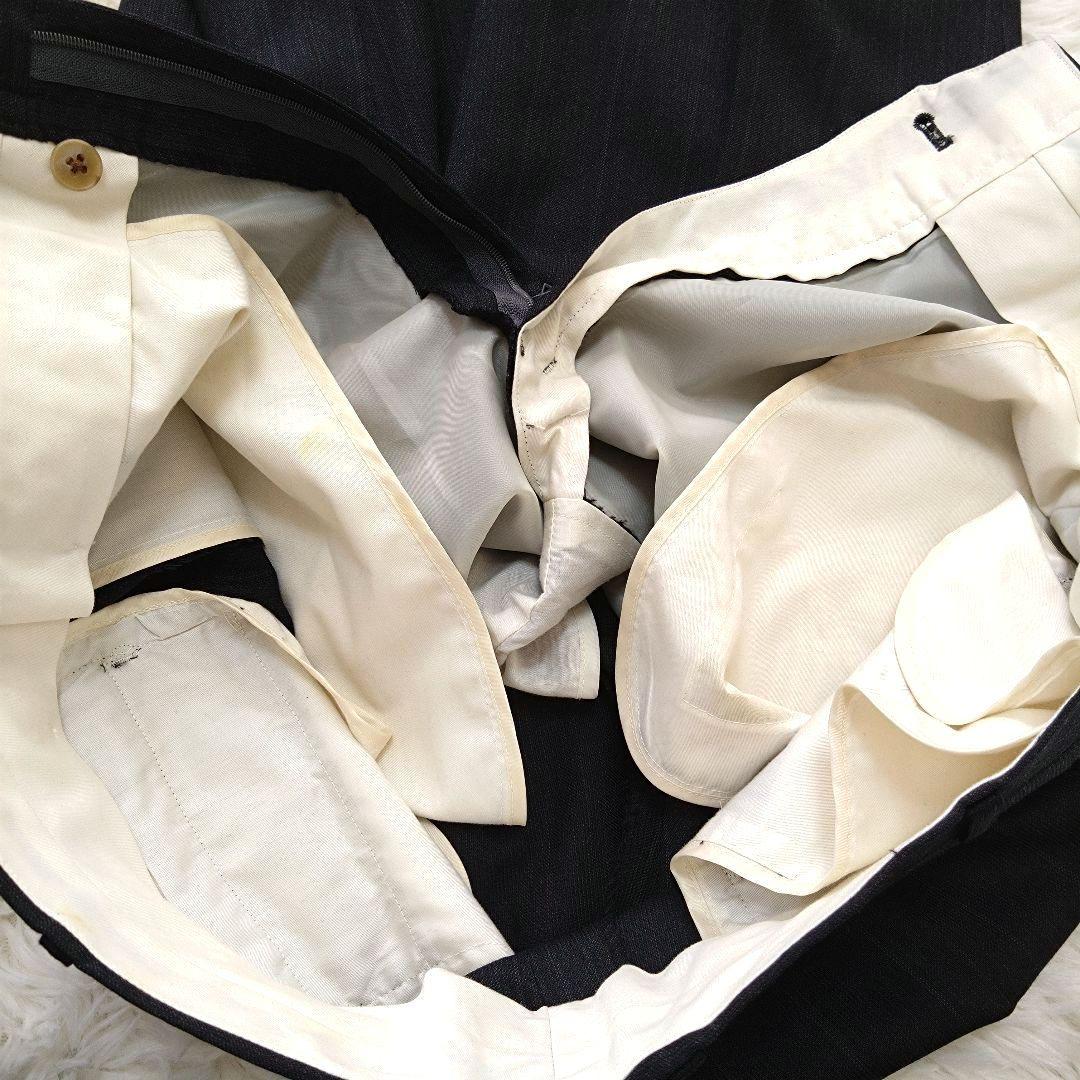 バーバリー ダブルスーツ セットアップ ストライプ グレー ウール Lサイズ