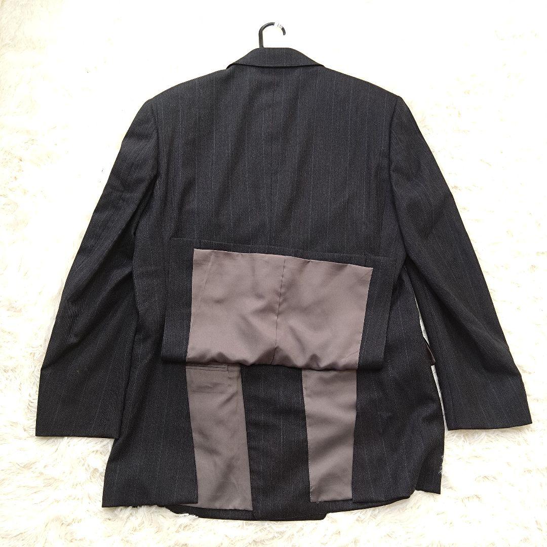 バーバリー ダブルスーツ セットアップ ストライプ グレー ウール Lサイズ