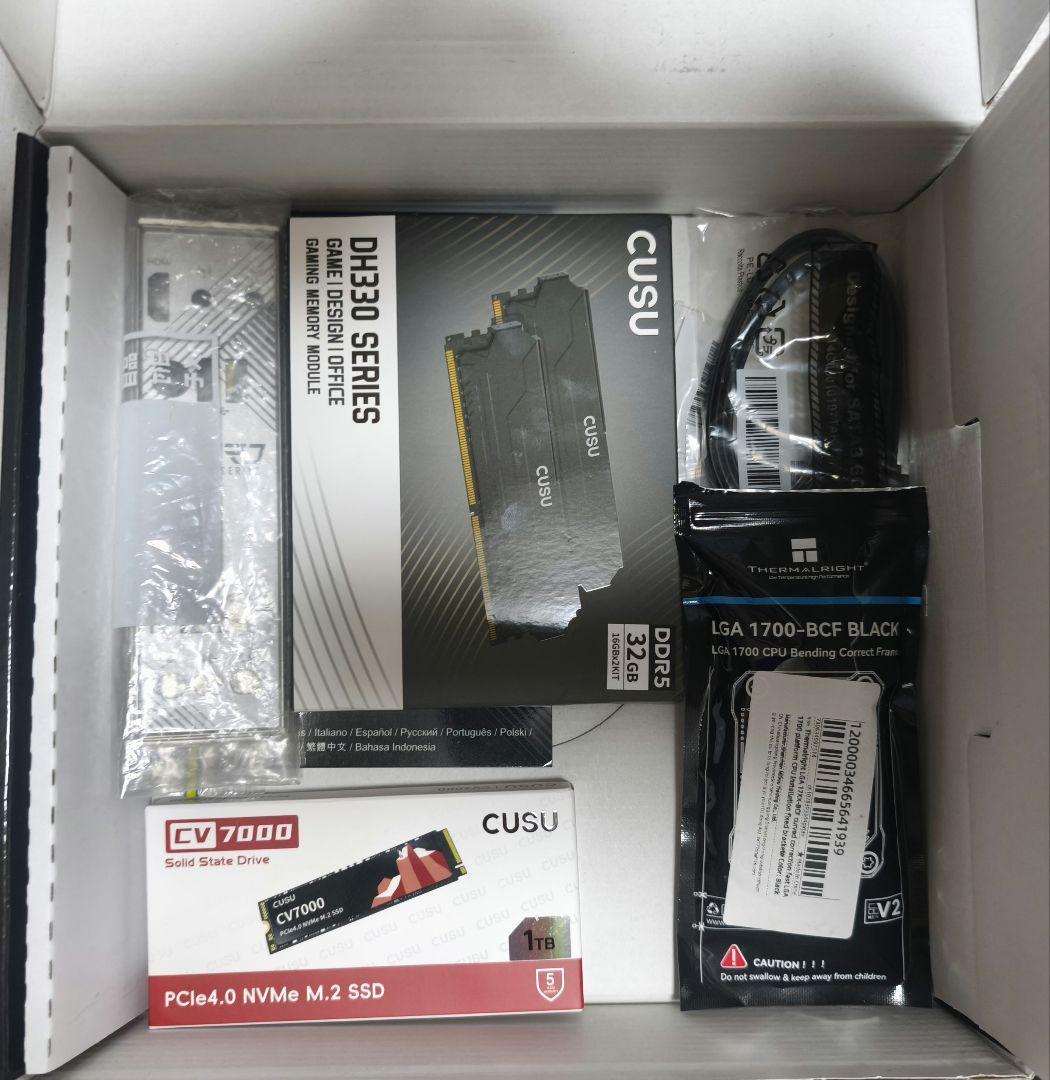 CORE i5 12400F、メモリ、マザー、M.2 SSD 1TB 4点セット