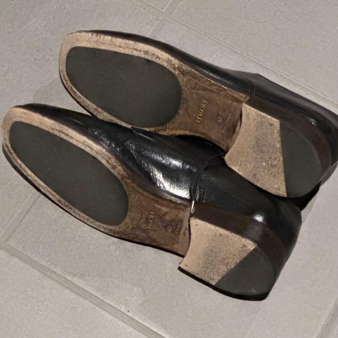 s*a様 名作 LEMAIRE スクエアトゥ ダービー 42 黒 バッファローレ