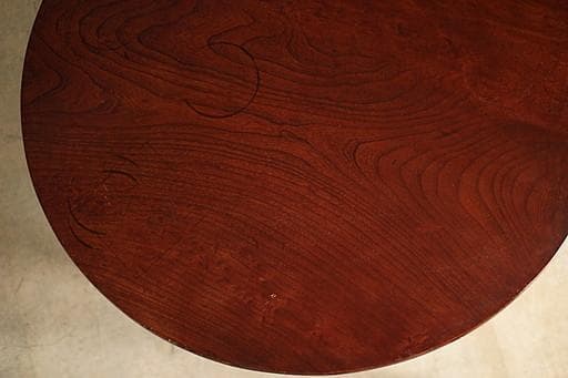 木製の丸テーブル　ちゃぶ台