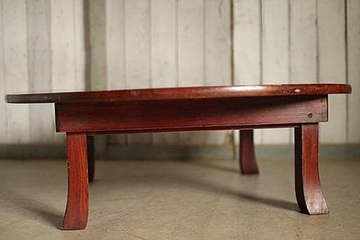 木製の丸テーブル　ちゃぶ台