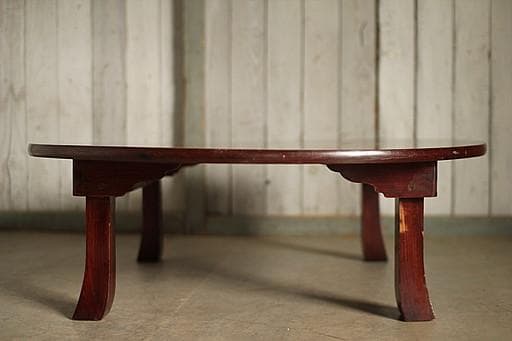 木製の丸テーブル　ちゃぶ台