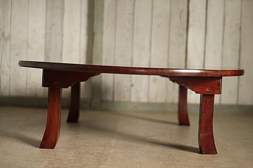 木製の丸テーブル　ちゃぶ台