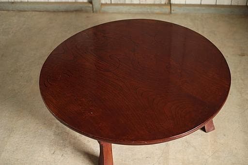 木製の丸テーブル　ちゃぶ台