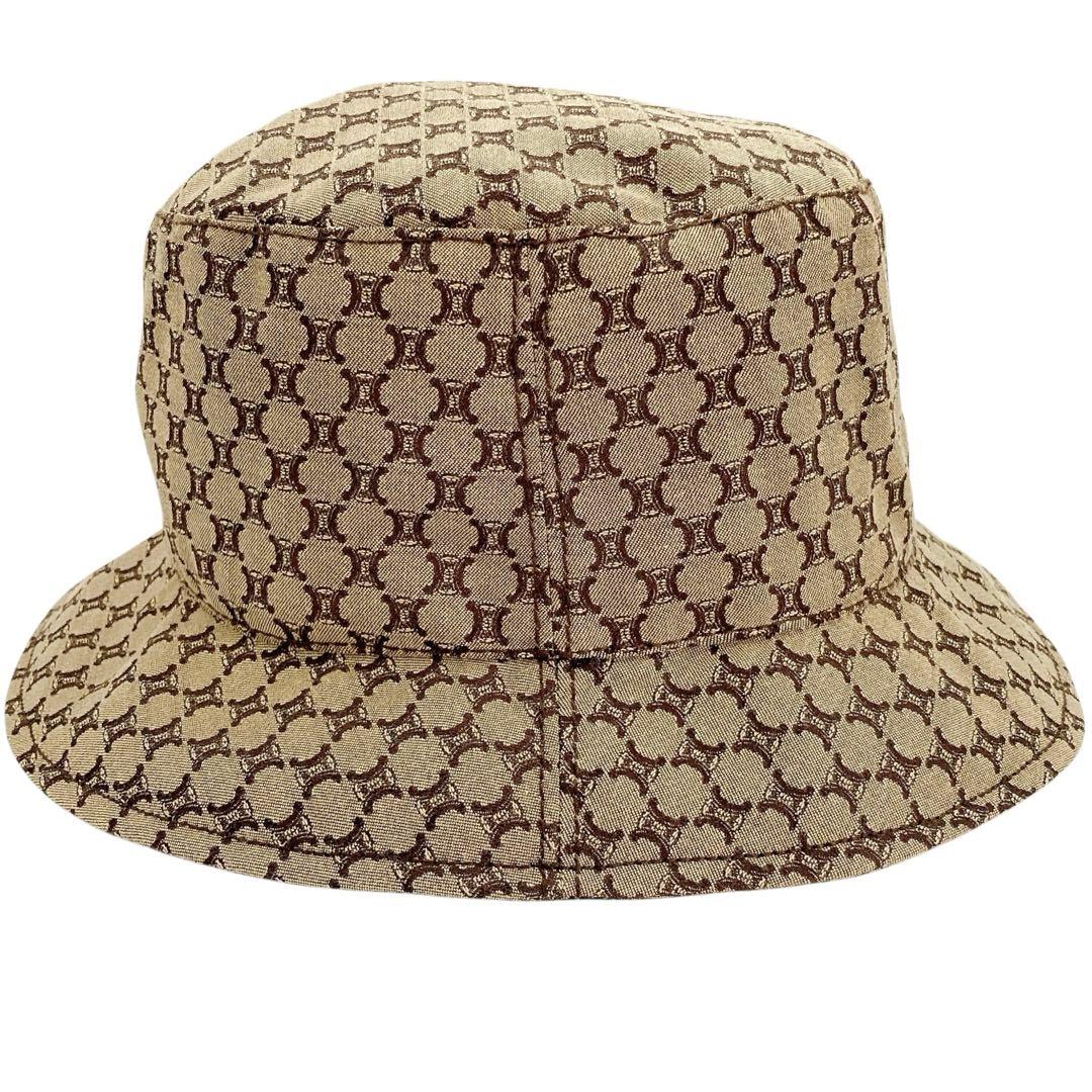 極美品✨CELINE セリーヌ　バケットハット　トリオンフ　総柄　ベージュ系