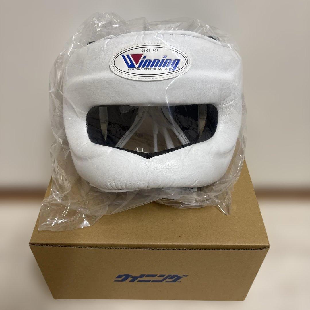 ニ*生様 新品未使用品Winning ヘッドギア Mサイズ ホワイト、フルフェイ