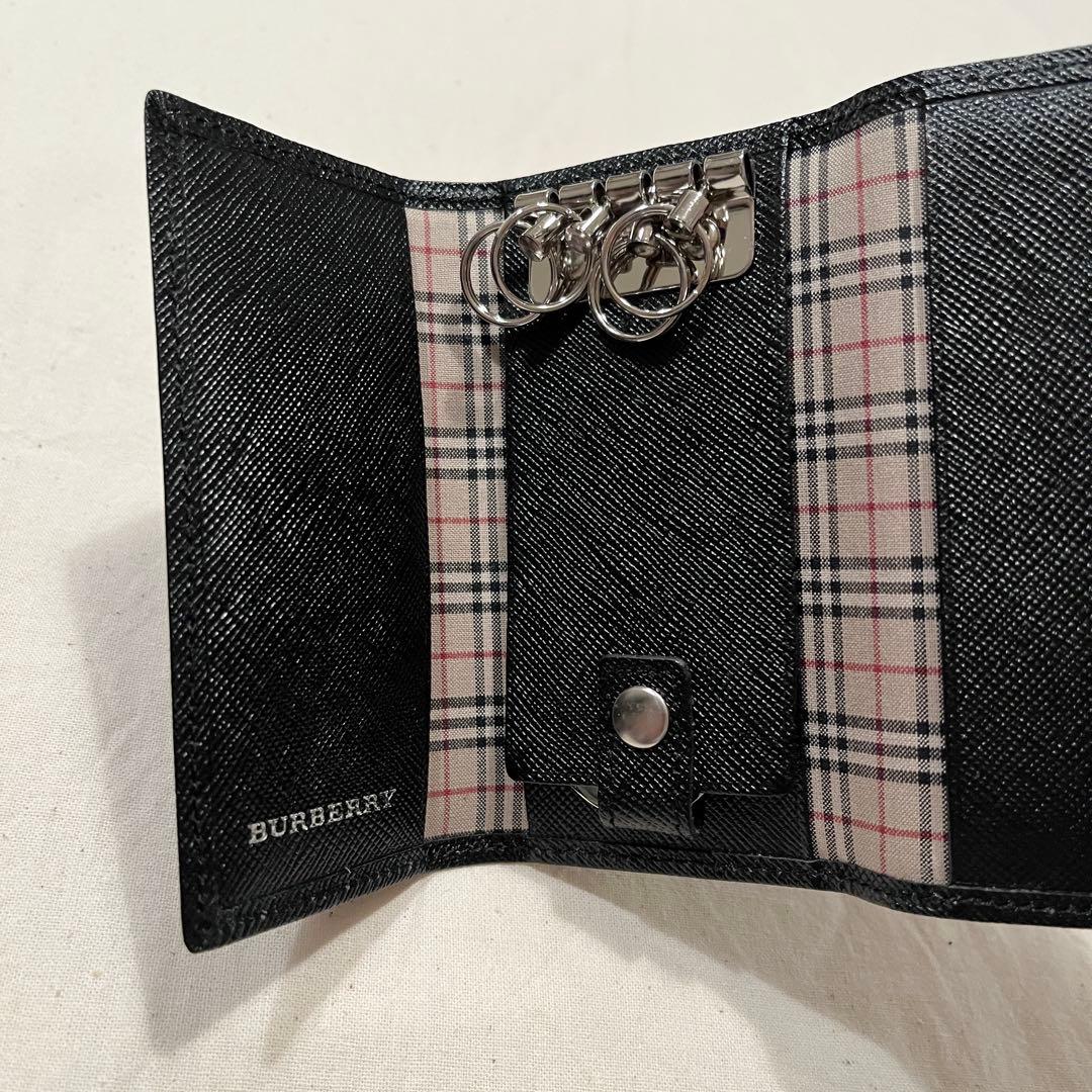 【超レア★新品未使用★人気ノバチェック】バーバリー キーケース★レザー★ブラック