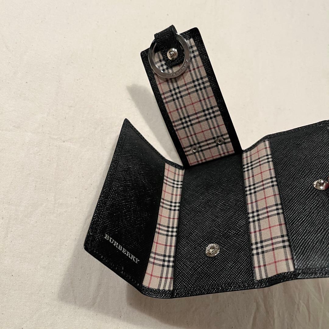 【超レア★新品未使用★人気ノバチェック】バーバリー キーケース★レザー★ブラック