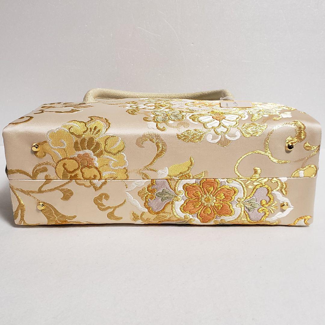 (3101)新品 正絹 利休バッグ 日本製 西陣織 帯地 和装用 あおりバッグ