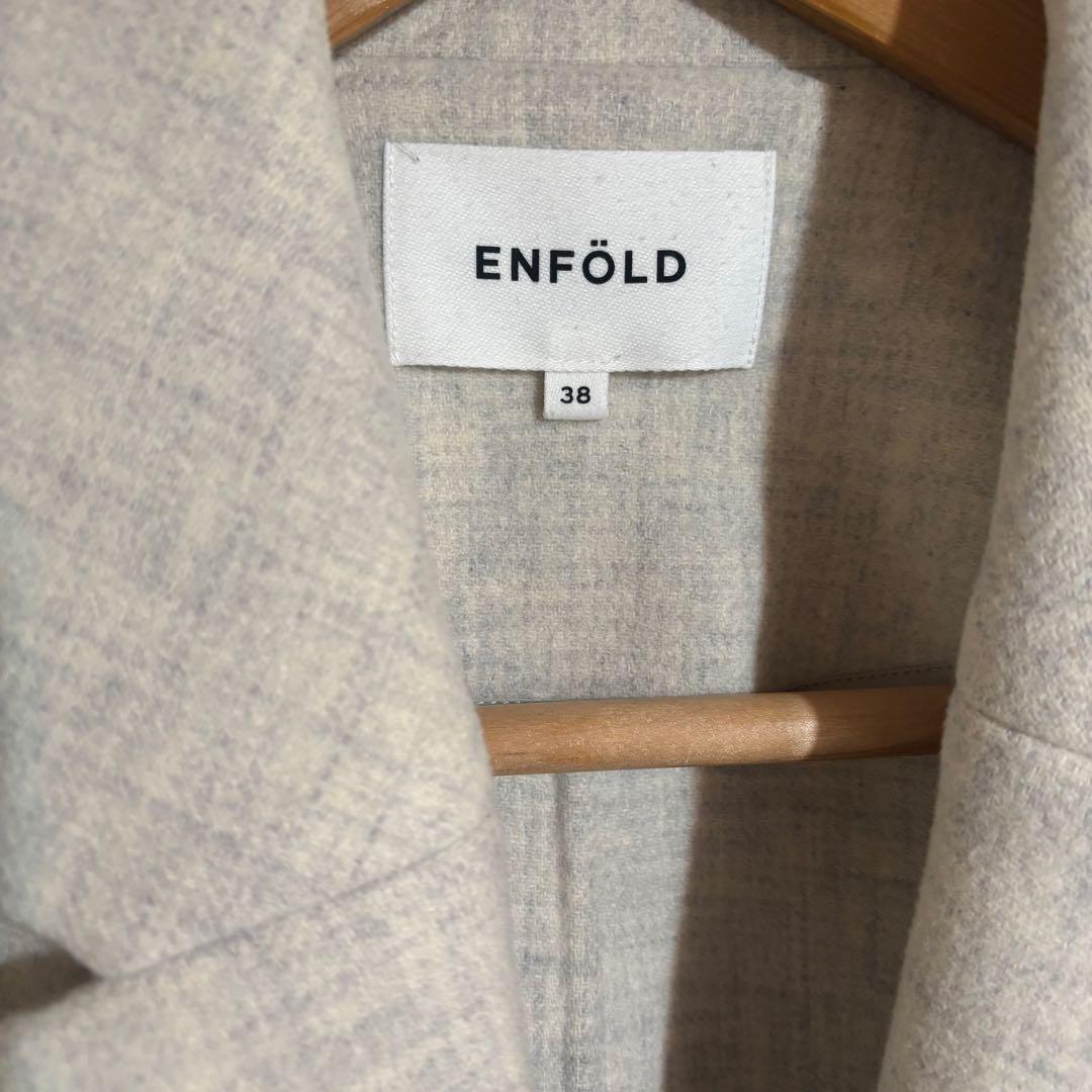 ENFOLD WOダブルフェイス 立体ポケットコート オフホワイト