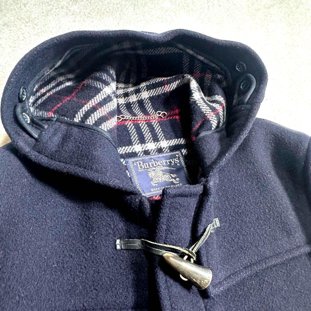 BURBERRYS★バーバリーズ ロング ダッフルコート ノバチェック 紺