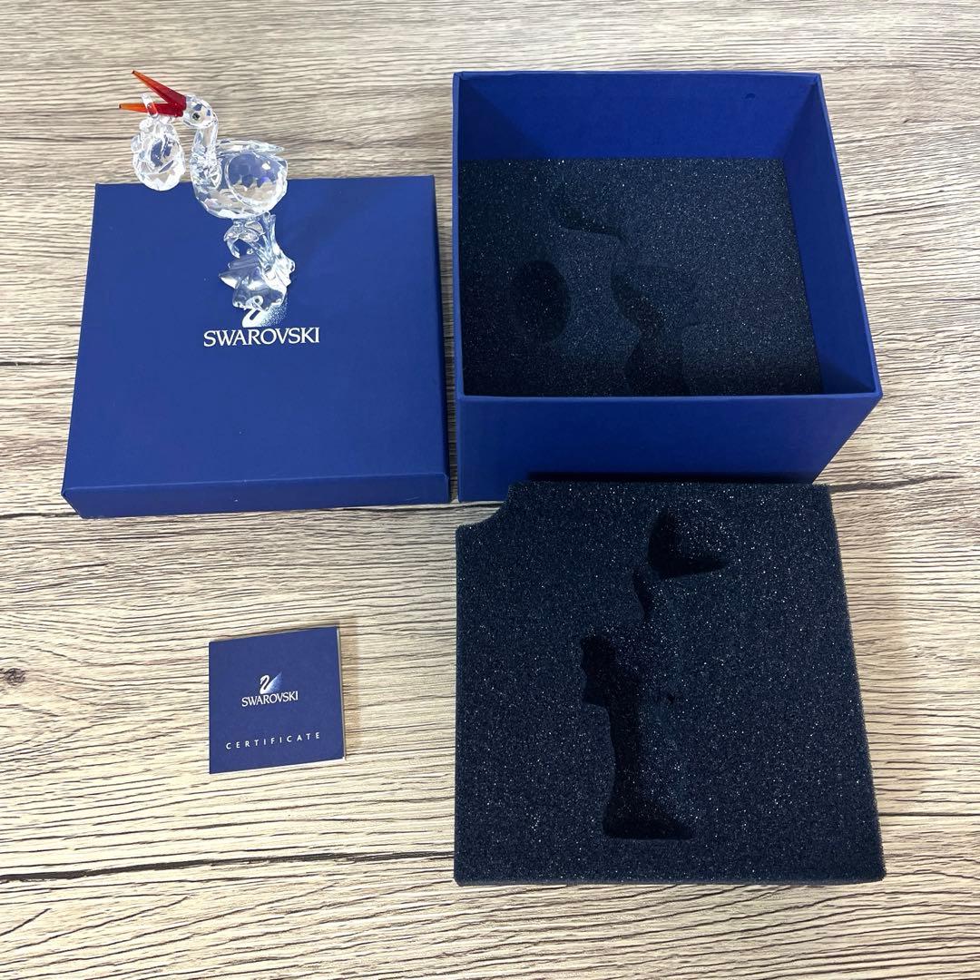 SWAROVSKI スワロフスキー/置物 コウノトリと赤ちゃん/659401/